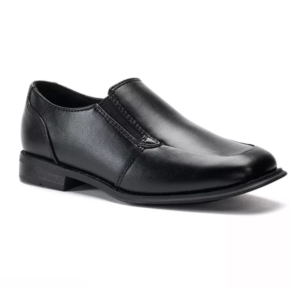 SONOMA BOYS’ SIZE 5Y BLACK SLIP ON DRESS SHOES